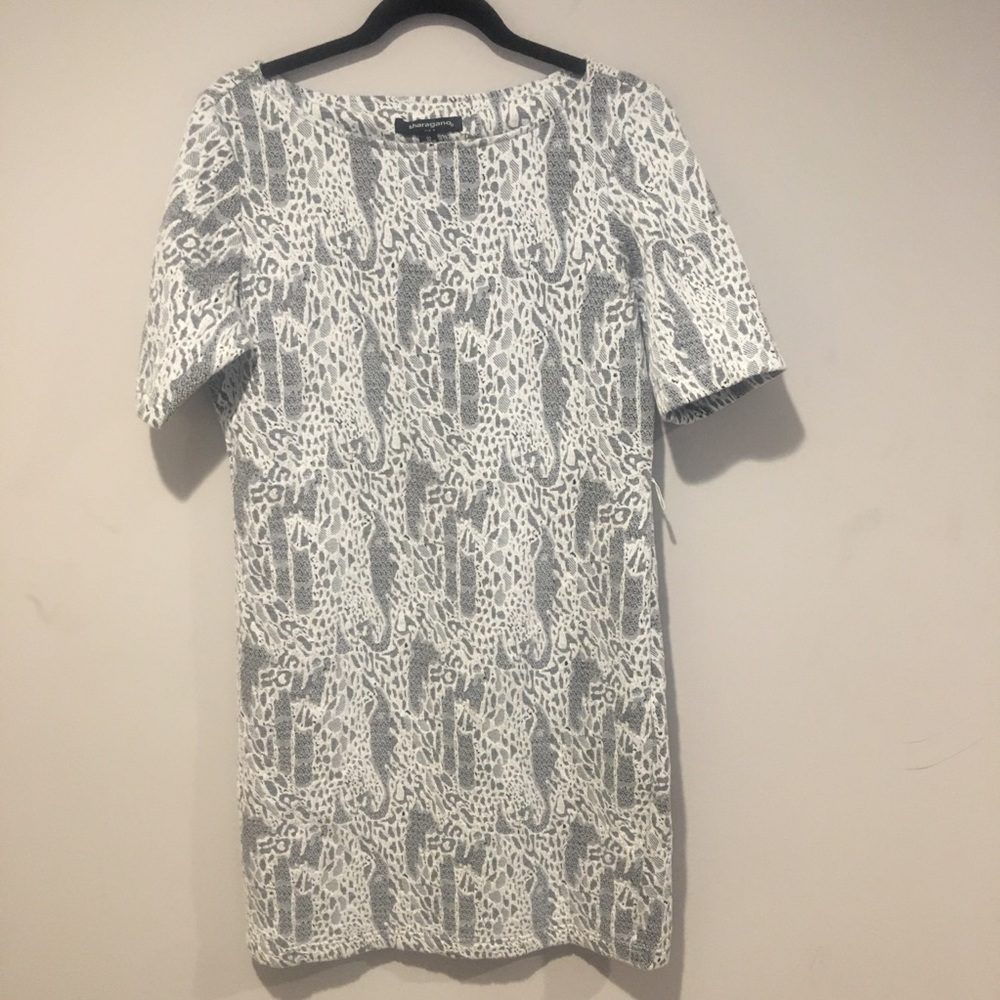 Shargano Sheath Knit Dress Faux Lace Look Size 10